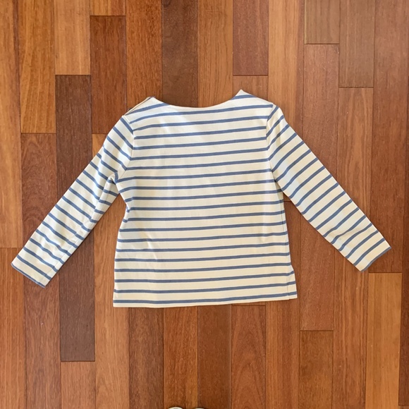 Sezane Mariniere Vintage Blue Ecru Stripe Top XS - Picture 3 of 4